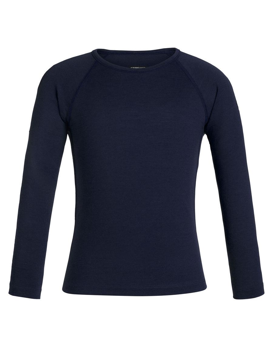 Long Sleeve Icebreaker Merino 200 Oasis Crewe Thermal Top Dziecięce Granatowe | PL 1004MQZA